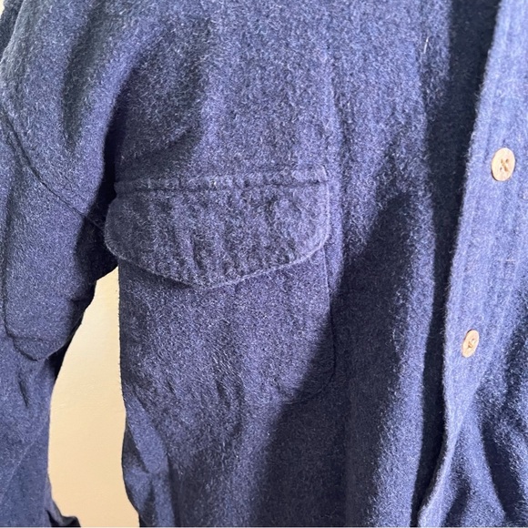 Vintage St. John’s Bay Flannel Button Down Shacket Blue Gray XL - Picture 4 of 9
